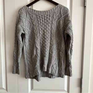 Madewell Grey Cable Knit Sweater